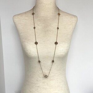 Anna Beck 18K Gold Plated Sterling Silver 925 Long Disc Station Necklace 36"
